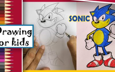 Sonic Drawing easy step by step learn how to draw sonic for kids