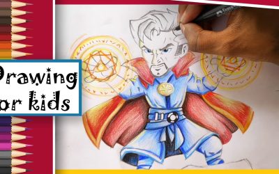 How to Draw Doctor Strange Caricature Cartoon Drawing, easy step by step