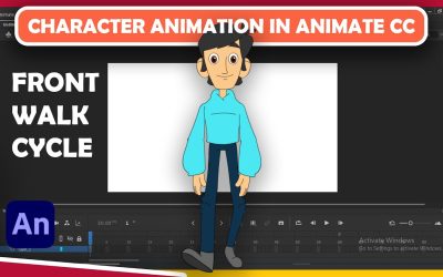 Front Walk Cycle in Animate cc | Character walk cycle in adobe animate Tutorial for beginners