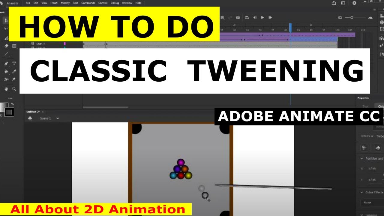 ️How to do tweening Adobe animate CC classic tween and layers