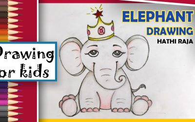 Cute elephant drawing easy | Hathi raja
