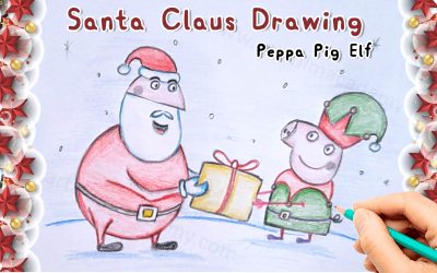 Santa Claus drawing easy step by step | Christmas drawing for kids