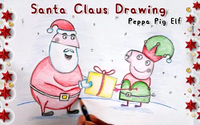 How to Draw Santa Claus giving gift drawing