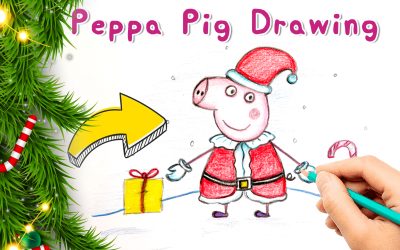 Peppa Pig and Santa Claus Drawing for kids – Easy Peasy and Fun!