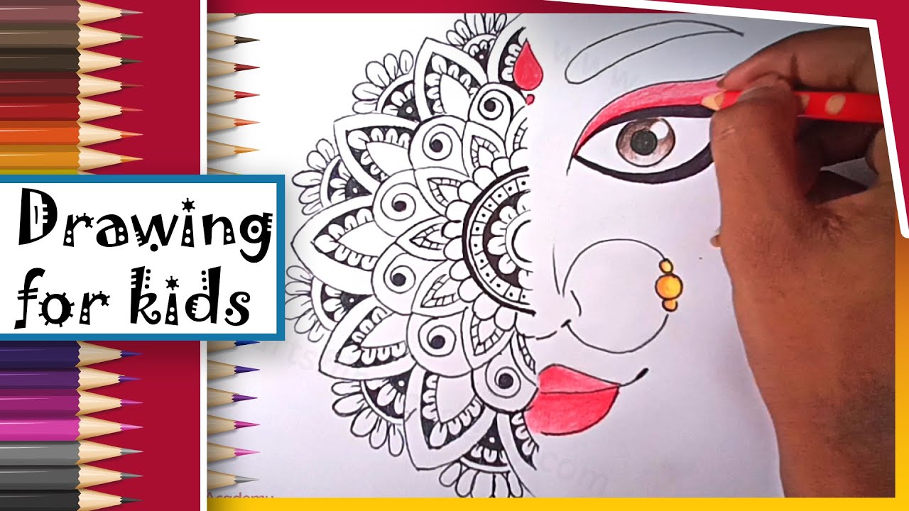 how to draw maa durga face pencil sketch for beginners step by step,how to draw  maa durga, -… | Pencil sketch images, Pencil sketches of faces, Pencil drawings  easy