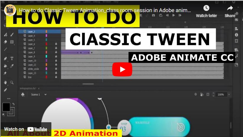 ️ How To Do Classic Tween Animation In Adobe Animate Cc