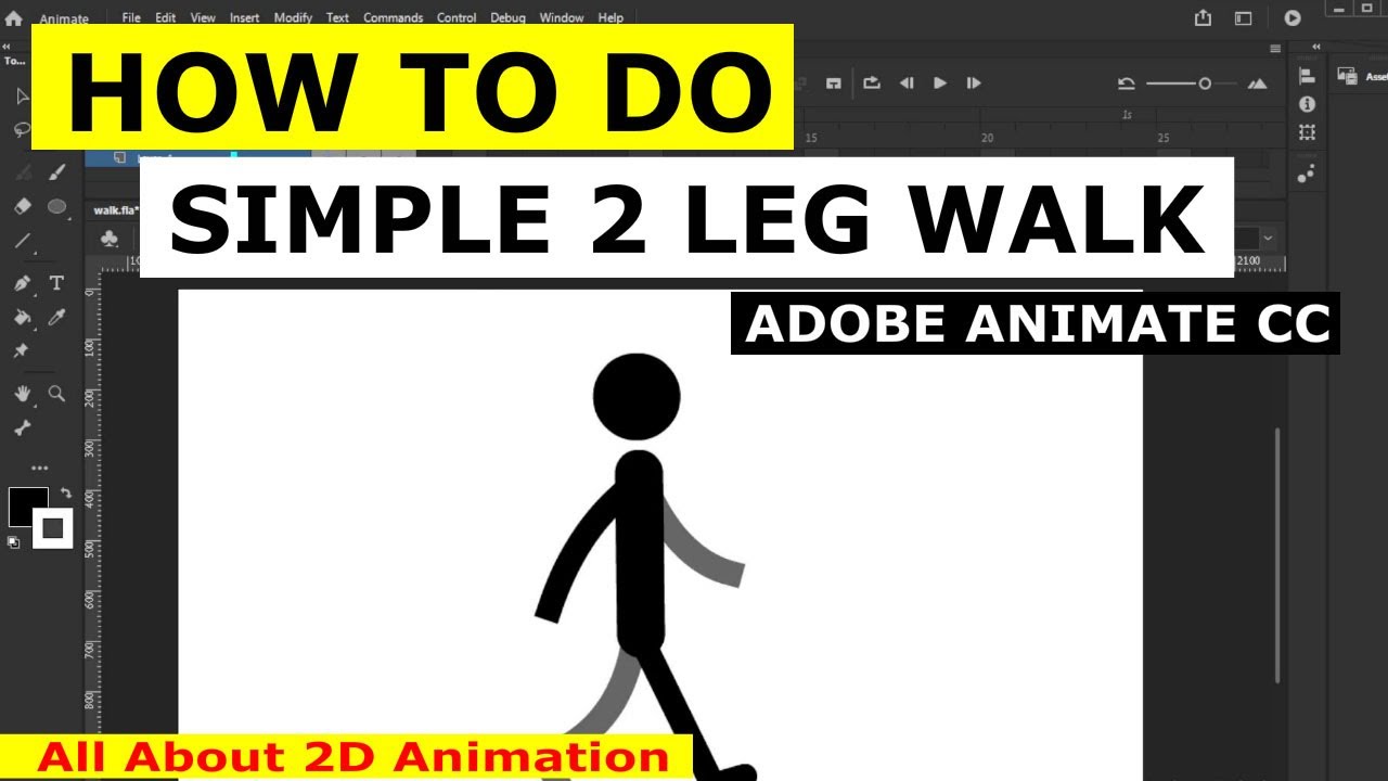 ️ How to create simple walk cycle animation tutorial 2 leg