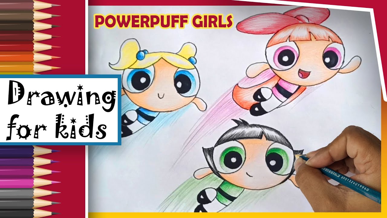 Learn How To Draw The Powerpuff Girls 💥 Easy Cartoon Drawing